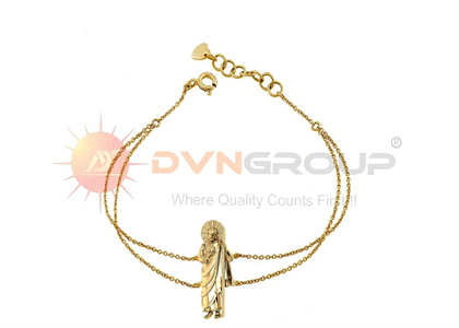 Gold Plated Saint Jude Mens Bracelet